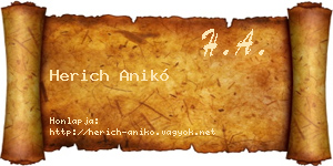 Herich Anikó névjegykártya